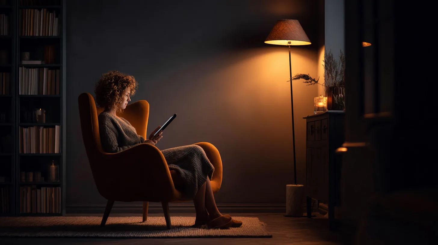 Person reading financial content